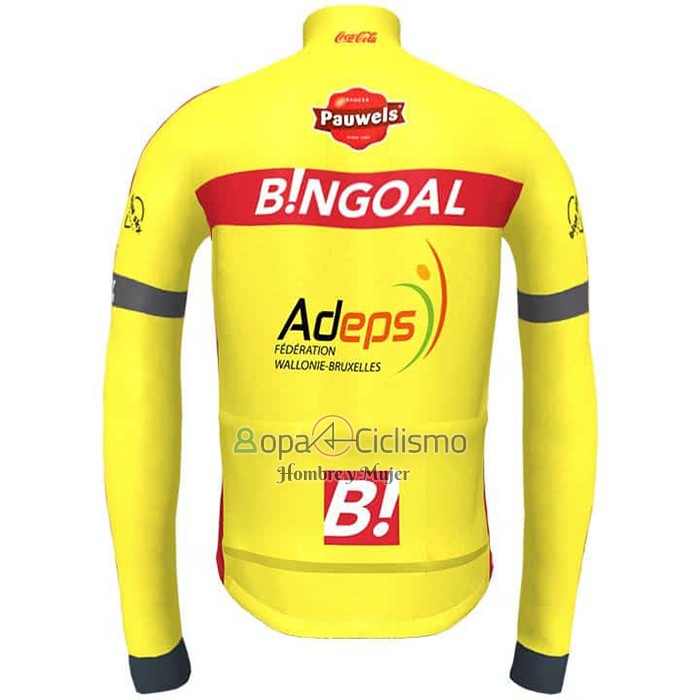 Allonie Bruxelles Ropa Ciclismo Culotte Largo 2021 Hombre Mangas Largas AMarillo